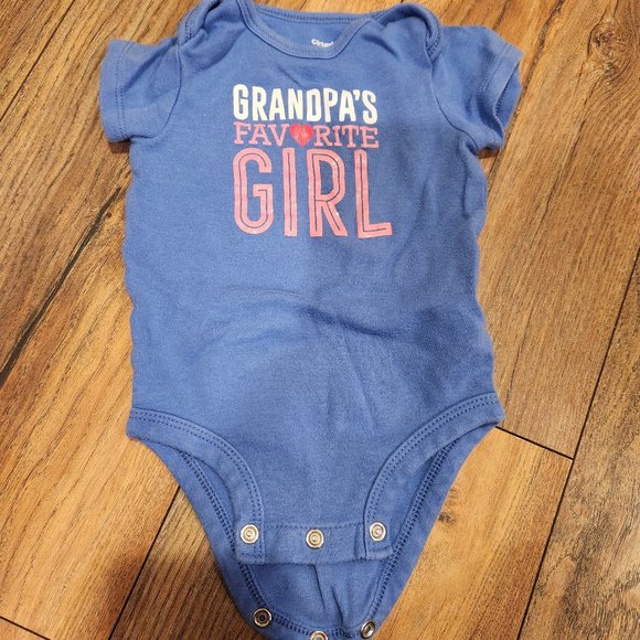 Carter's One Pieces Grandpas Favorite Girl Short Sleeve Blue Onesie